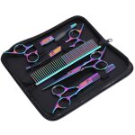 Kit de ciseaux de toilettage pour animaux de compagnie, ensemble de ciseaux de coiffure pour chiens et ...