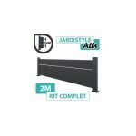 Cloture&jardin - kit cl�ture aluminium gris anthracite 2m - pleine avec liser� - sur platines - 0, 60 ...