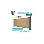 Cloture&jardin - kit clôture composite bois clair 3, 6m - sur platines - 0, 95 mètre Cloture&jardin - kit clôture composite bois clair 3, 6m - sur platines - 0, 95 mètre