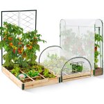 Idmarket - kit complet 3 bacs modulables carrés potager et serre à tomates + treillis + housse Idmarket - kit complet 3 bacs modulables carrés potager et serre à tomates + treillis + housse