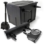 Wiltec - kit complet: cbf - 350 filtre de bassin jusqu' 12000l biologique, neo10000 pompe de filtration ...