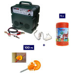 Kit complet pour clture lectrique : 1 x electrificateur b12 double alimentation 12 v / 220 v + 1x fil ...