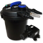 Wiltec - kit complet: cpf - 180 filtre de bassin  pression jusqu' 6000 l avec 11 watt uv - c lampe ...