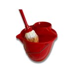 Kit complet lave sol seau essoreur rond 12l anse en m�tal et essoreur en plastique rouge mop vis italienne ...