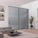 Madecostore - kit complet store californien � lamelles verticales 127mm - gris - l200cm x h260cm