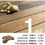 Terrasseenbois. fr - kit complet terrasse bois exotique ipe pour 1 m² ? lames 0, 95 m, lambourdes 1, ... Terrasseenbois. fr - kit complet terrasse bois exotique ipe pour 1 m² ? lames 0, 95 m, lambourdes 1, ...