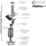 Poujoulat - kit conduit isol sortie toiture avec dvoiement inox - galva et inox - inox diamtre 150 ...