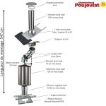 Poujoulat - kit conduit isol sortie toiture avec dvoiement inox - galva et inox - inox diamtre 150 ...