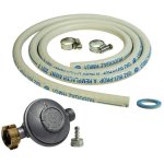 Kit connexion gaz complet pour rchauds gaz tuyau souple 1. 50m + embout ttine + dtendeur butane 28 ...