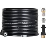 Kit de débouchage de tuyau de 15 m pour nettoyeurs haute pression kärcher avec buse et buse pivotante, ... Kit de débouchage de tuyau de 15 m pour nettoyeurs haute pression kärcher avec buse et buse pivotante, ...