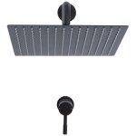 Kit de douche - mitigeur m�canique encastrable et pommeau de douche carr� noir - 30 x 30cm - nox