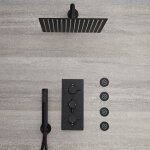 Kit de douche - mitigeur thermostatique encastrable&44 pommeau de douche carr� 30 x 30cm&44 douchette ...