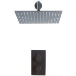 Hudson reed ? colonne de douche encastr�e avec mitigeur thermostatique noir mat ? pommeau carr� 30 x ...