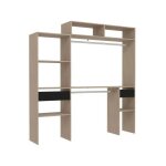 Kit dressing extensible artic ekipa - chene et noir - 2 penderies + 2 tiroirs + surmeuble - l198 x p40 ... Kit dressing extensible artic ekipa - chene et noir - 2 penderies + 2 tiroirs + surmeuble - l198 x p40 ...