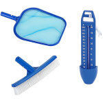 Kit essentiel piscine spido ? �puisette + brosse 26 cm + thermom�tre