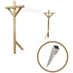 Kit �tendoir � linge ext�rieur s�ville premium + 2 supports poteaux � enfoncer