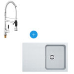 Franke - kit evier à encastrer orion en tectonite, 780mmx500mm, blanc artic + mitigeur sat semi - pro, ... Franke - kit evier à encastrer orion en tectonite, 780mmx500mm, blanc artic + mitigeur sat semi - pro, ...