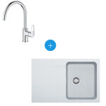 Franke - kit Évier orion à encastrer en tectonite, 780x500mm, blanc polaire + mitigeur grohe bauloop, ... Franke - kit Évier orion à encastrer en tectonite, 780x500mm, blanc polaire + mitigeur grohe bauloop, ...