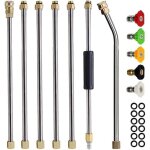 Kit d'extension pour nettoyeur haute pression 4000 psi 1 / 4 avec 5 embouts de buse (0, 15, 25, 40, 65�), ...