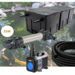 Kit filtration uv 55 w, acier inoxydable, bassin de jardin: 40 - 60 m