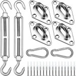 Kit de fixation pour voile d'ombrage, 304 kit de mat�riel de pare, pour carr� voile d'ombrage, toile ...