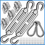 Kit de fixation de voile d'ombrage m8 trs rsistant, kit de fixation pour auvent en acier inoxydable ...