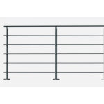 Kit garde - corps aluminium gris anthracite 2m pose � plat, prestio kordo