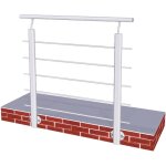 Kit garde - corps pour escalier, fixation lat�rale int�rieure et ext�rieure - longueur 1ml avec 5 barreaux ...