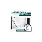 Cloture&jardin - kit grillage soud sur platines gris anthracite 25m - jardipremium - maille 100x50mm ...