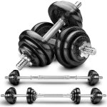 Re:sport kit d'halt�res 2 - en - 1 20 kg ensemble modulable d'halt�res en fonte halt�res longs et courts ...