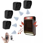 Kit 'hangar agricole' - 4 dtecteurs de mouvement sur piles + sirne / carillon solaire extrieure (da600 ...