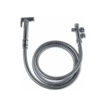 Kit hygine wc : douchette laiton + flexible inox + raccord 3 voie + support douchette superb metal