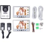 Kit d'interphone vido 7 pouces avec 2 crans, vision nocturne infrarouge tanche, dverrouillage  distance, ...