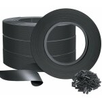 Kit de lamelles occultantes pvc brise vue 300m x 4. 7cm avec 600 clips noir