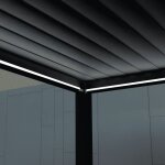 Ombrea ? kit led pergola bioclimatique 3x3m ? �clairage r�glable rvb ? aluminium et cuivre ? t�l�commande ...