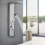 Kit panneau colonne de douche avec douchette hydromassante inox avec buses massants jets de massage panneau ... Kit panneau colonne de douche avec douchette hydromassante inox avec buses massants jets de massage panneau ...