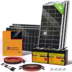 Eco - worthy - kit de panneaux solaires 1170w 24v avec onduleur solaire hybride 3000w 24v et batterie ...