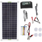 Kit de panneau solaire 12v � 220v 30w avec onduleur 220w et chargeur de batterie 30a pour camping et ...