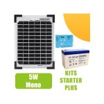 Ohm - easy - kit panneau solaire mono 5w 12v avec rgulateur 5a et batterie