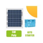 Ohm - easy - kit panneau solaire polycristallin 5w 12v et rgulateur 5a