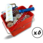 Kit peinture 9 rouleaux mousse � 80180 mm monture seau m�langeur grille - lot de 6 - rouleau polyamide ...