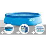 Kit piscine autoporte intex easy set 3, 96 x 0, 84 m + bche de protection + bche  bulles + 6 cartouches ...