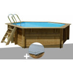 Kit piscine bois gr� vanille 2 � 4, 00 x 1, 19 m + b�che hiver