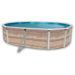 Toi - kit piscine hors - sol acier pinus ovale 5. 50 x 3. 66 x 1. 20m dcor bois