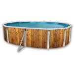 Toi - kit piscine hors - sol acier veta ovale 5. 50 x 3. 66 x 1. 20m d�cor bois