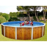 Toi - kit piscine hors - sol acier veta ronde Ø3. 50 x 1. 20m décor bois Toi - kit piscine hors - sol acier veta ronde Ø3. 50 x 1. 20m décor bois