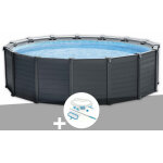 Kit piscine tubulaire intex graphite ronde 4, 78 x 1, 24 m + kit d'entretien