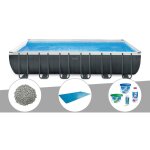 Intex - kit piscine tubulaire ultra xtr frame rectangulaire 7, 32 x 3, 66 x 1, 32 m + bche  bulles ...