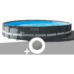 Intex - kit piscine tubulaire ultra xtr frame ronde 6, 10 x 1, 22 m + 20 kg de zolite