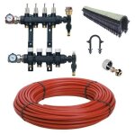 Kit plancher chauffant hydraulique 120 m� collecteur r�sine - tube per nu